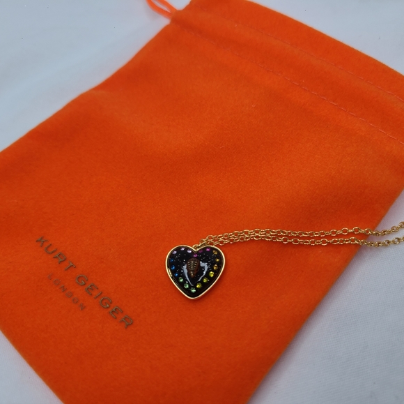 Kurt Geiger Rainbow Heart Eagle Pendant Necklace - Picture 4 of 6